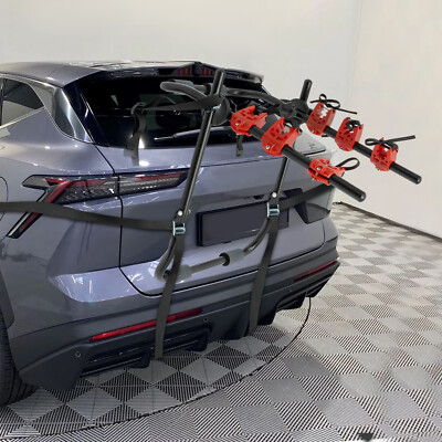 Bike Rack For Car Trunk Mount 3 Bicycle Carrier Sedan Hatchback SUV Minivan New