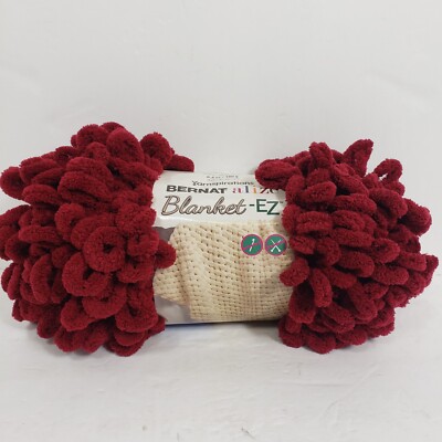 BERNAT ALIZE BLANKET-EZ LOOP YARN BURGUNDY/ NEW