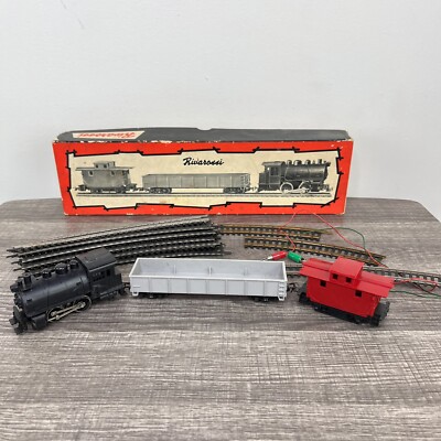 Vintage Rivarossi B&O Steam Locomotive Flat Car & Caboose Boxed Train Set Italy