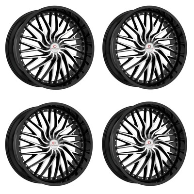 Set 4 18'' Cavallo CLV-43 Gloss Black & Machined Wheels 18x8 5x110 5x4.5 35mm
