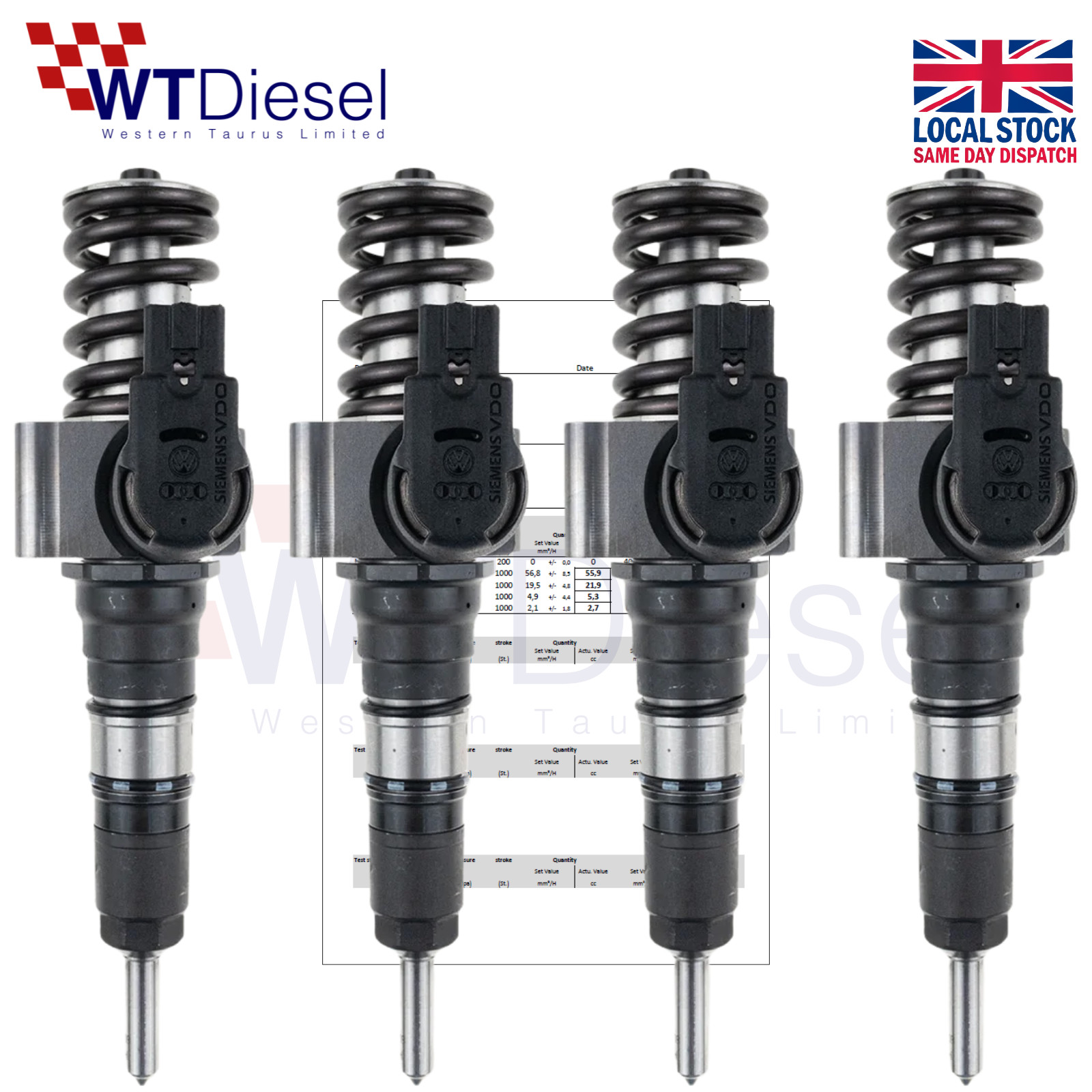 X4 Vw Audi Seat Skoda 2.0 Tdi Diesel Injectors 03G130073T 03G130073M