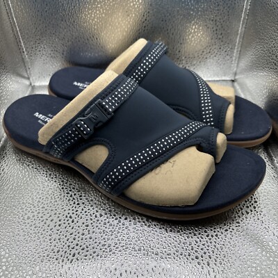 Merrell Woman s Size 10 District Muri Wrap Slide Sandals Dark Blue Navy