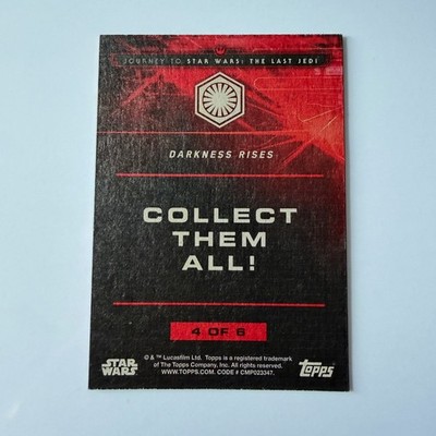 2017 Topps Journey to the Last Jedi #4 of 6 Darkness Rises