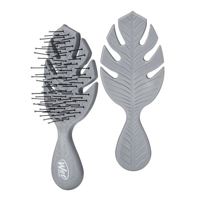 Go Green Mini Detangler, Grey - Detangling Travel Hair Brush - Ultra-Soft Int...