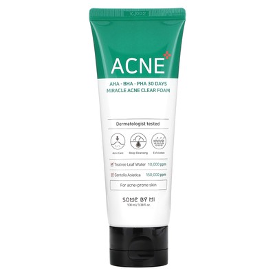 AHA, BHA, PHA 30 Days Miracle Acne Clear Foam, 3,38 жидких унций (100 мл)