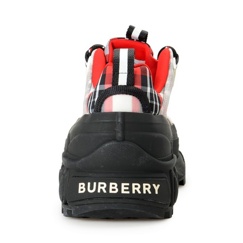 Pre-owned Burberry Men's "arthur" Low Top Hiking Boots Sneakers Shoes In Red/black/white