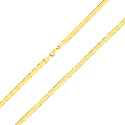 Pre-owned Nuragold 14k Yellow Gold Solid Womens 4mm High Polish Silk Herringbone Chain Necklace 14"