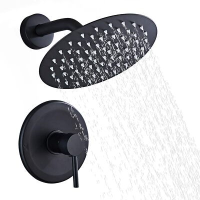 8" Faucet With Valve Trim Kit, Matte Black