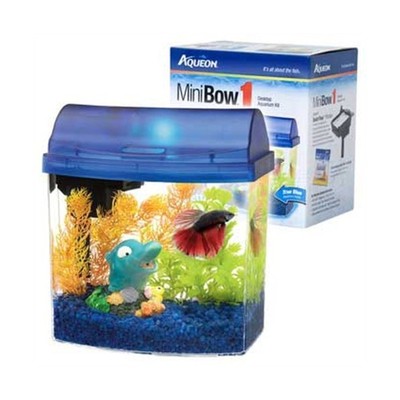 UPC 617407655629 product image for Aqueon Mini Bow Desktop Aquarium Kit 1 Gallon Blue 01204 | upcitemdb.com