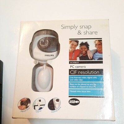 Philips simply snap and share PC camera sic470037 used with instructions 