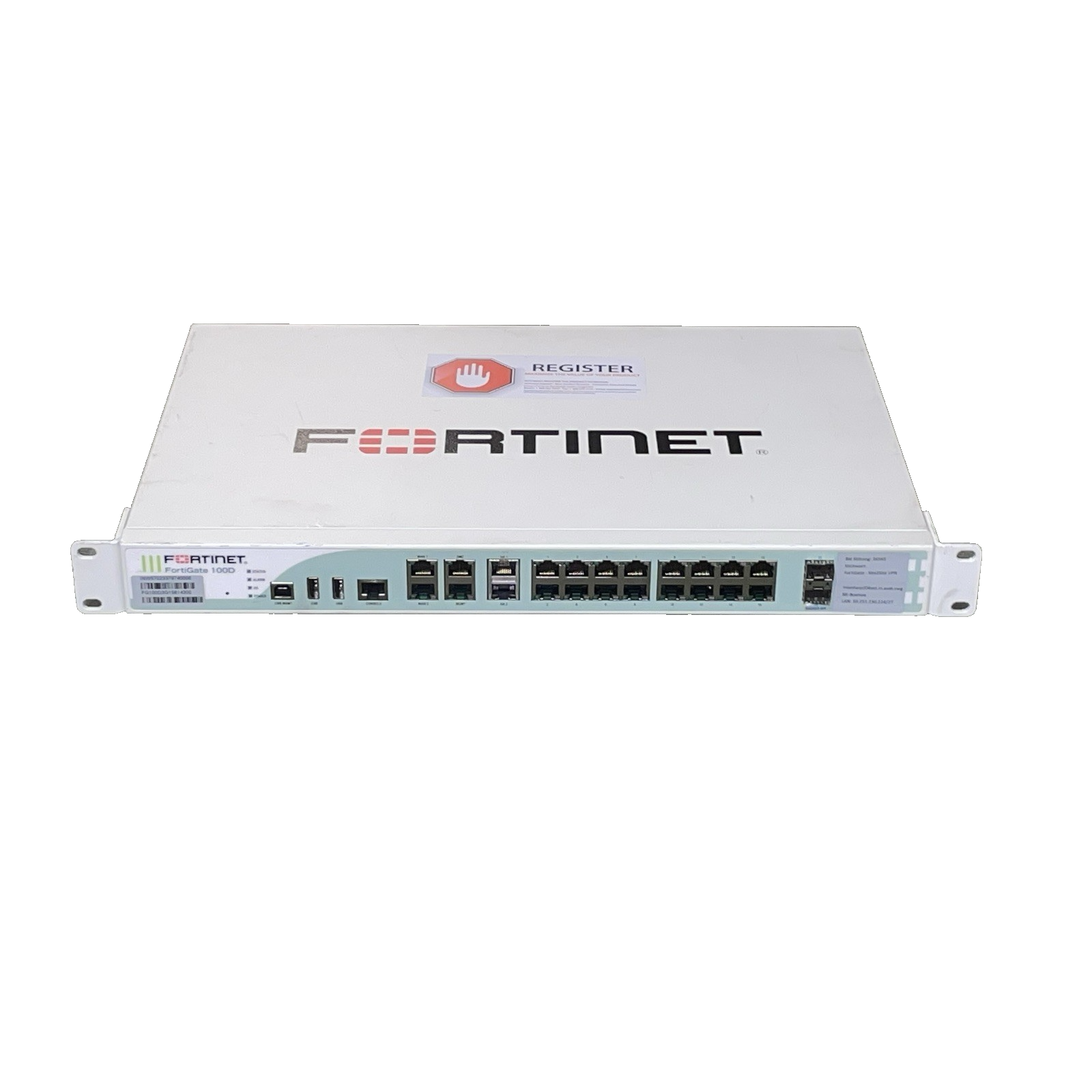 Fortinet FortiGate FG-100D 16-Port Gigabit VPN 2.5 Firewall +Rack-Ear & Netzteil