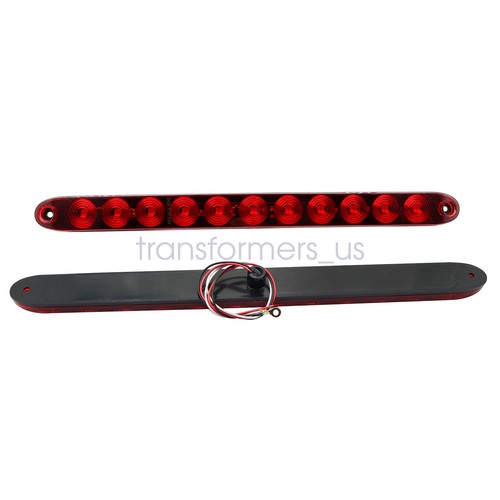 2PCS 16inch Red Truck Trailer Light Bar 11 LED Stop Turn Tail Brake Lights Strip