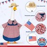 Yeyeplum 4th of July Goose Outfit Set for 23'' Plastic Lawn Porch Goose Statue Clothes Patriotic Skirt with Flag Independence Day Costume for 4th of July Outdoor Patio Yard Lawn Art Decor