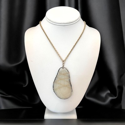 Boutique Statement Necklace Wrapped Simulated Stone Gold Tone Premier  Chic 12R