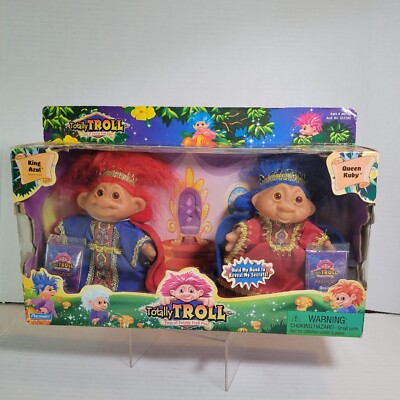 Vintage Totally Trolls King Azul & Queen Ruby Boxed Set  Playmates by DAM