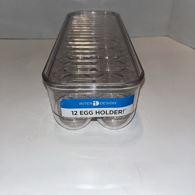 Inter Design 12 Egg Holder Stay Fresh Lid One Dozen Storage Tray New