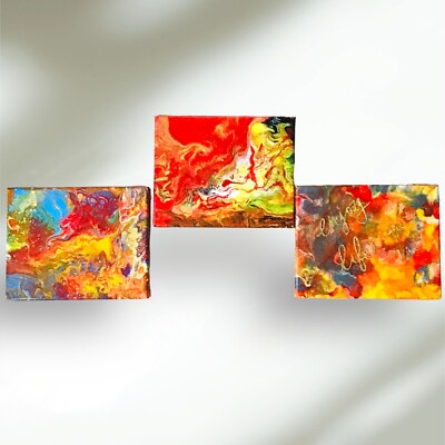 Wall Art Collage of Three 8 x 10  Enjoy Life  Painting 