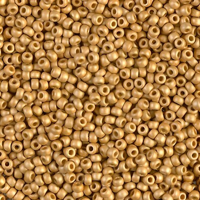 Miyuki Round Seed Beads Size 11/0 24 Grams 5 Inch Tube Duracoat Matte Gold