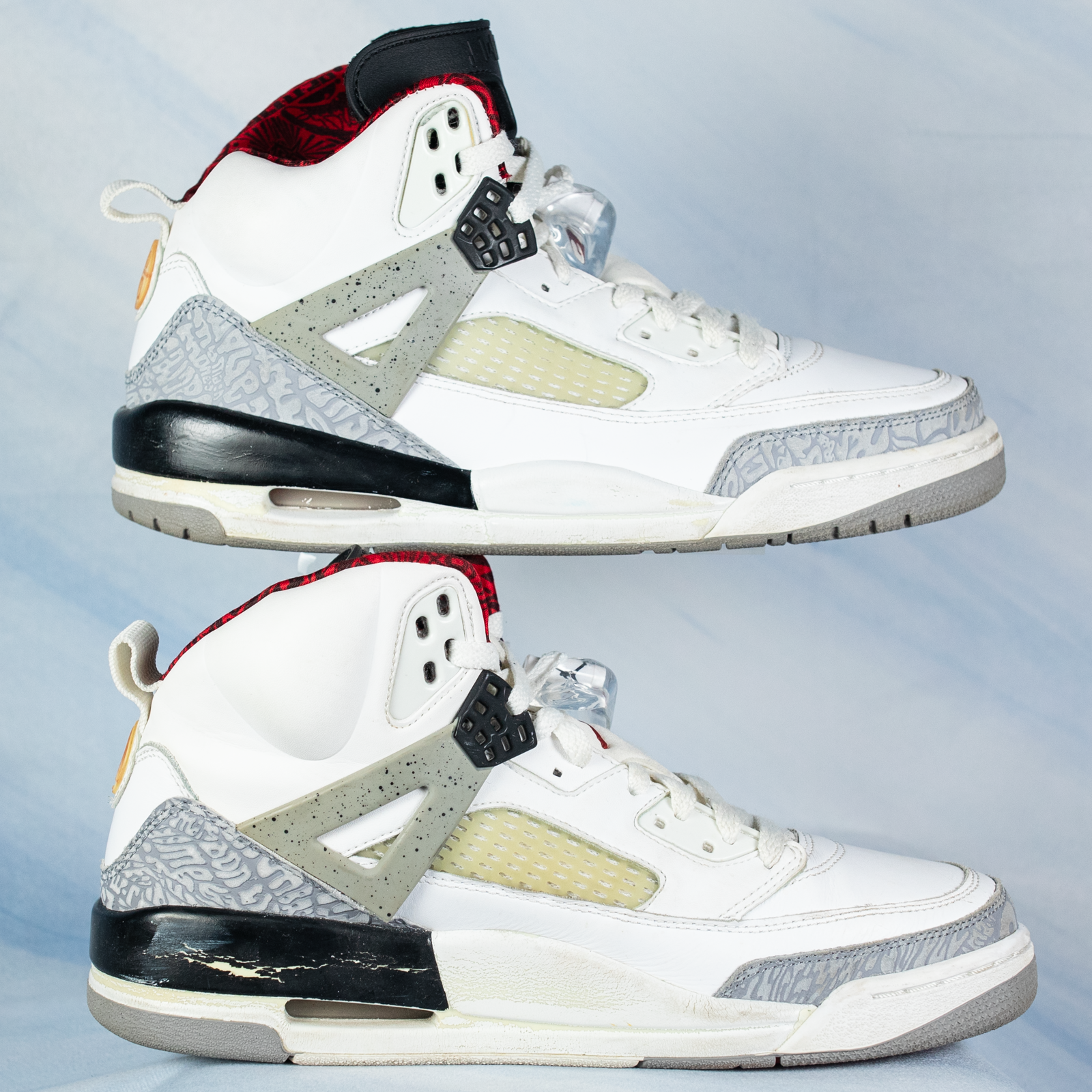 JORDAN SPIZIKE Size 9 CEMENT White Men's Basketball Shoes