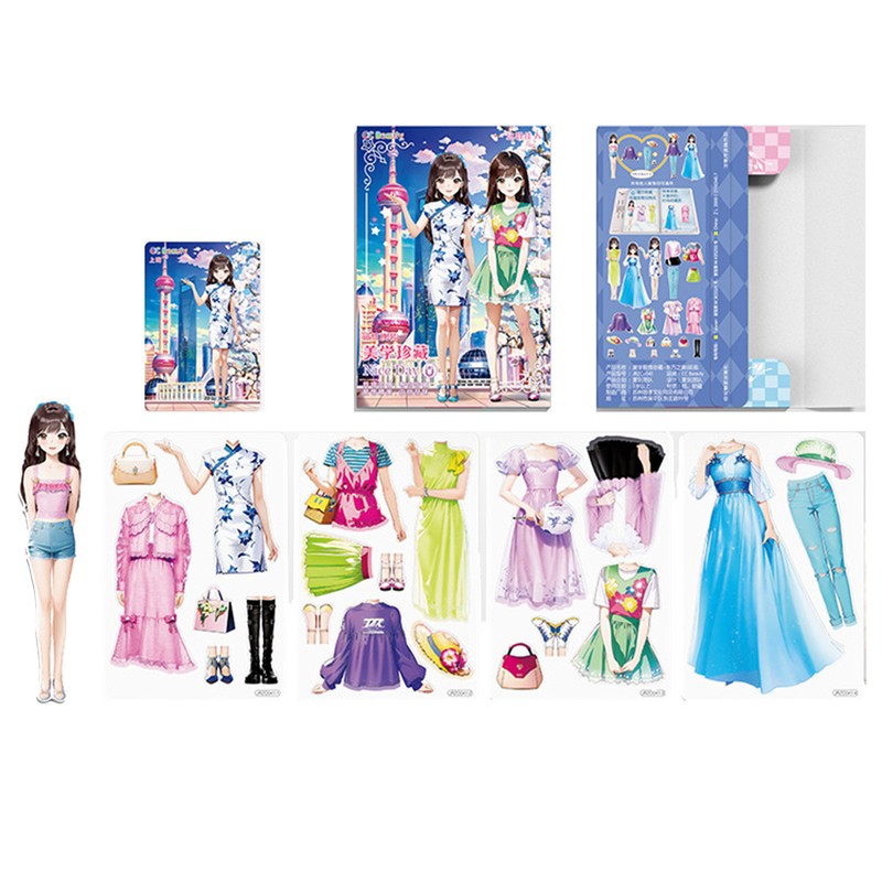 Magnet Princess Dress Up Reusable Princess Sticker Book Doll Pretend Play Toy