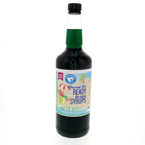 Hawaiian Shaved Ice or Snow Cone Flavored Syrup, Green Apple (32 Fl. Oz)