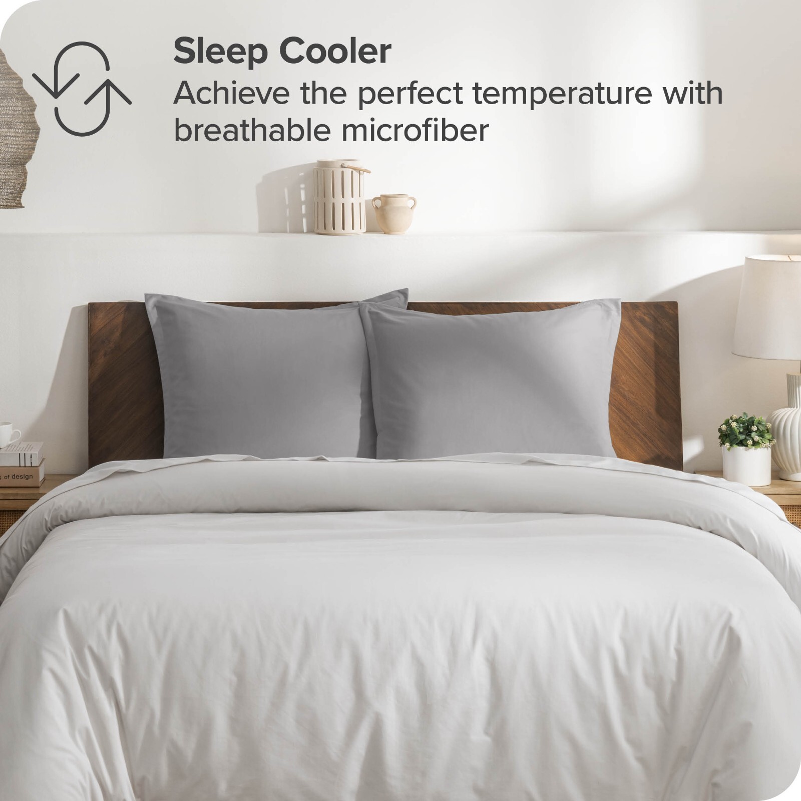 Bare Home Euro Pillow Sham Set - Premium 1800 Collection - Double Brushed