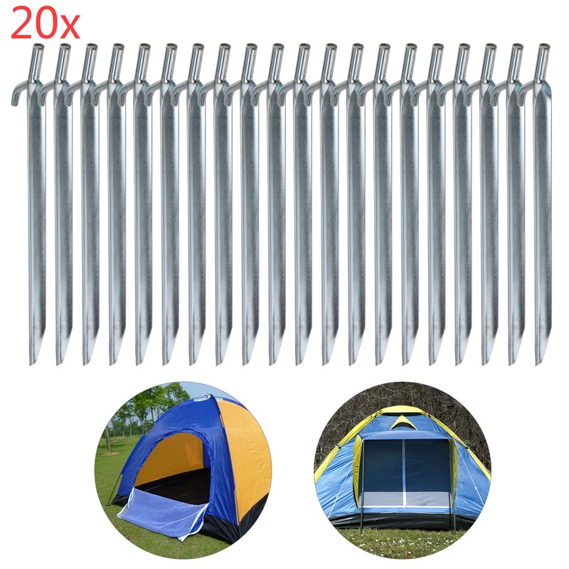 20x Zelt Heringe 30 cm Zeltnagel Erdnagel Hering aus verzinkten Stahl Zeltpflog