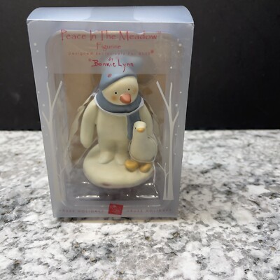 Peace in the Meadow by Bonnie Lynn for Russ Holiday Figurine Snowman & Duck Box