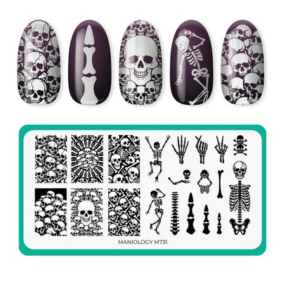 M731 Maniology  Nail Stamping Plate SKELETONS 
