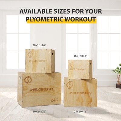 3 in 1 Wood Plyometric Box, Jump Box for Training & Conditioning