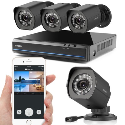 Zmodo 1080p 4ch Poe Nvr 4 Ip Network Ir Outdoor Home Surveillance Camera No Hdd