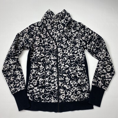 Women s Lululemon Cozy Cuddle Up Full Zip Floral Print Sweatshirt Jacket Size 8