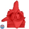 TableLinensforLess [12 Pack, Holiday Red] XL SimplyPoly Cloth Napkins 20x20 Inches, 100% Polyester Dinner Napkins with Hemmed Edges, Machine Washable Napkins Ideal for Parties, Weddings and Dinner