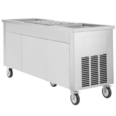 VEVOR Fried Ice Cream Machine Ice Roll Maker 17.7x17.7" 2 Pans Yogurt Roll Maker