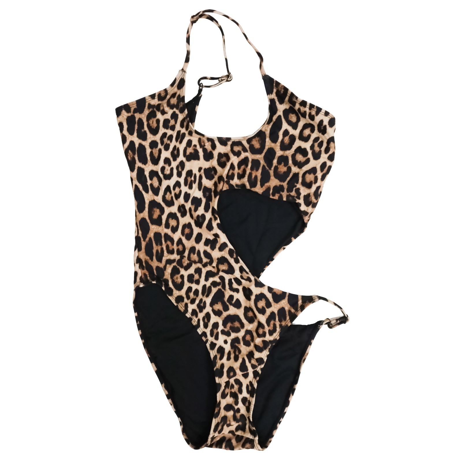 Good American Miami Cut-out One-piece Swimsuit Size 2 Leopard Print GSW0642