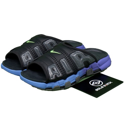 Nike Air More Uptempo Slide Black Blue Purple Gradient