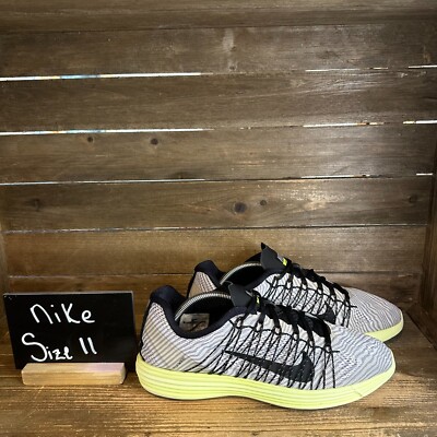 Mens Nike Lunaracer+ 3 Flywire Gray Athletic Running Sneakers Shoes Size 11 D