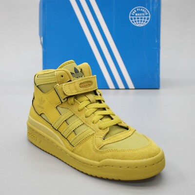 Adidas Ladies 6 Forum Mid Pulse Olive Yellow/Green Suede Tennis Sneakers GY9518