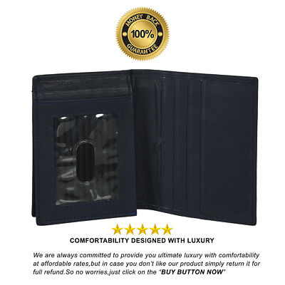 Leatherboss Genuine Leather Men Cowhide L shape Credit Card wallet, Black