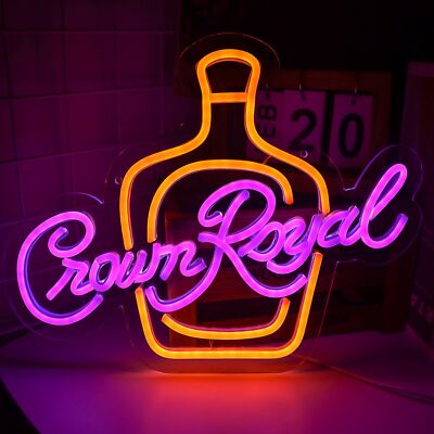 Crown Royal Whiskey 16''x12'' Neon LED Light Sign Beer Cave Gift Bar Game Room NEW