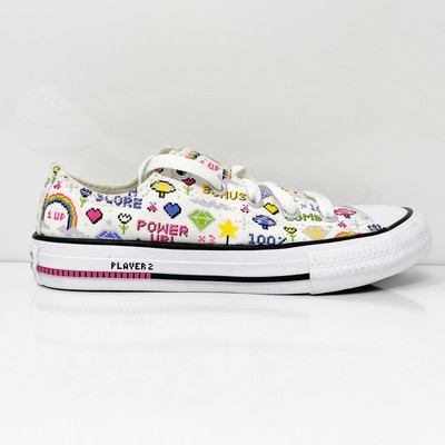 Converse Girls Chuck Taylor All Star OX 670171F Белая повседневная обувь Кроссовки 13