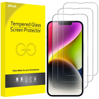 JETech Full Coverage Screen Protector for iPhone 14 Plus 6.7-Inch, 3-Pack