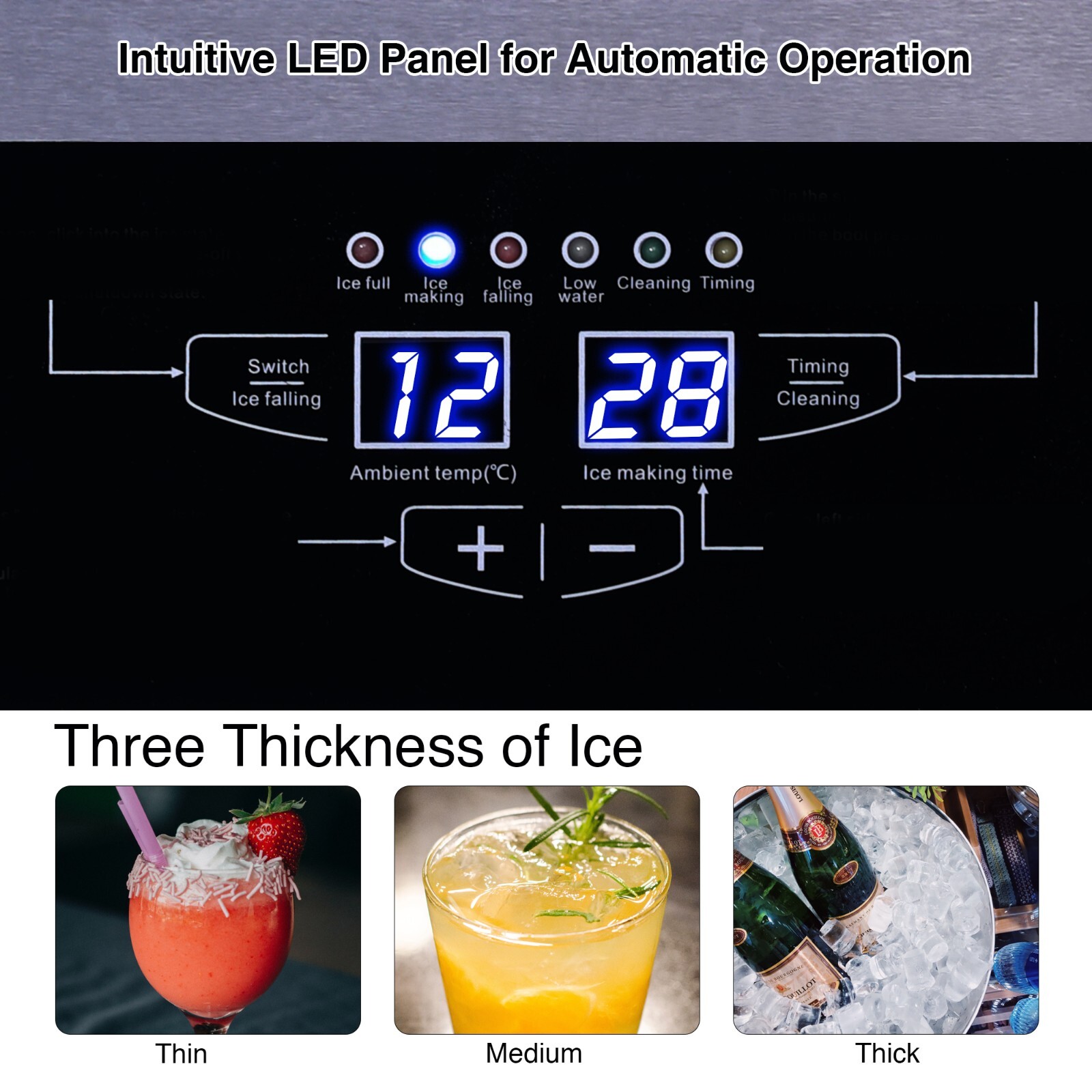 90lbs Commercial Ice Machine Bar Restaurant Home Ice Maker Cube Maker New
