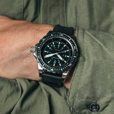 Pre-owned Marathon 46mm Jumbo Diver's Quartz (jsar) 316l Stainless Steel Wristwatch Made I