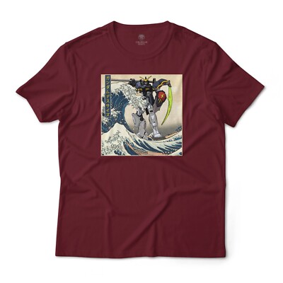 Gundam Deathscythe in the Great Wave off Kanagawa Anime Graphic Art Shirt