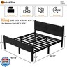 Henshwon Metal Bed Frame,14Inch King Size Bed Frame with Storage Space,Heavy Duty Sturdy Mattress Foundation,Easy Assembly,No Box Spring Needed,Black King