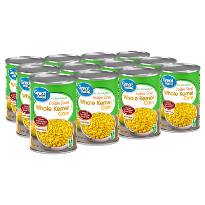 12 Cans No Salt Added Sweet Corn   15 oz Each, Perfect for Healthy Meals