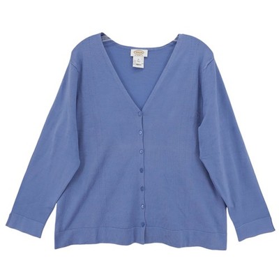 TALBOTS Blue Silk Blend Cardigan Stretch Size 1X