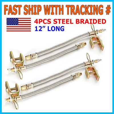 4pcs 12'' Valve Stem Flexible Extension Dually Tire Valve Stem Extenders Adaptor