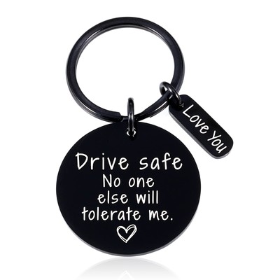 Fathers Day Present for Husband from Wife Anniversary Drive Safe Keychain Gif...